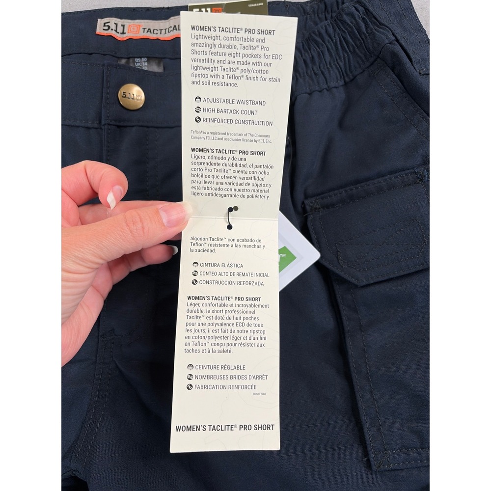 5.11 Tactical Womens Taclite Pro Shorts 10 Dark Navy Ripstop Cargo 63071 NWT - Picture 9 of 15